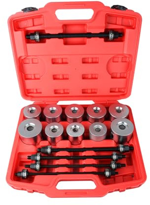 Zoomtools 27‑TLG Radlager‑ und Silentlager Abzieher Set, Gummibuchsen Druck‑ und Zughülsen Satz mit Koffer für PKW LKW