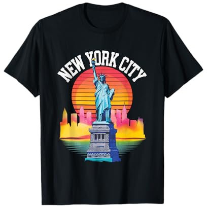 New York City - Art Liberty Island Wahrzeichen T-Shirt