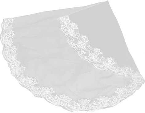 VINTORKY Brautschleier Mit Floralem Spitzenrand, Einlagig, Traditioneller Brautschleier, Kurzer Brautschleier Für Hochzeiten Und Besondere Anlässe