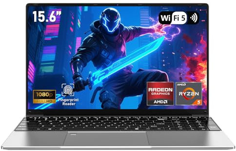 FUNYET Portatile da 15,6 Pollici Gaming Laptop, Win11pro, Processore R5-7430U, 32 RAM 1TB SSD, Notebook FHD 1920 * 1080, Sblocco con impronte Digitali, Tastiera Sfocata, Chiusura a 180°, BT5.0