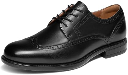 Bruno Marc Men's Brogue Wingtip Oxfords, Full Grain Leather Dress Shoes Flexible Forefoot for Work & Business Comfort Lightweight Lace Classic Formal Shoes,Size 10,Black,SBOX26008M