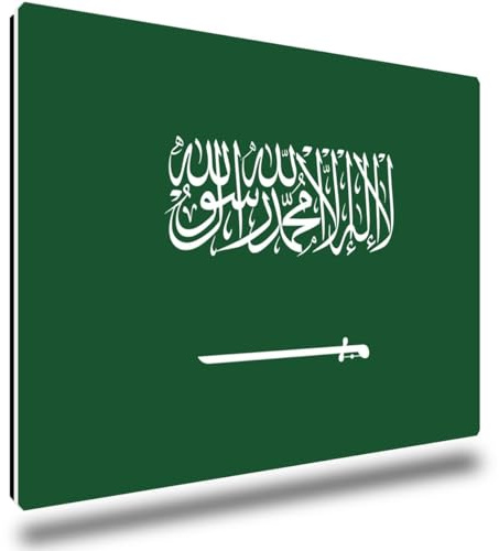 TRIOSK Kühlschrankmagnete Länderflaggen Magnet Flagge Saudi-Arabien Reise Souvenir Geschenk für Reiseliebhaber Weltenbummler Kühlschrank stark eckig groß 85x55 mm