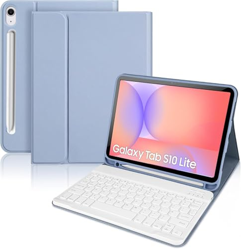 Keyboard Case for Samsung Tab S10 Lite/ S10 FE/ S9 FE 10.9“ / S9 11” (Blue) | Magnetic Detachable Keyboard for Samsung Galaxy S10 Lite/ S10 FE/ S9 FE/ S9