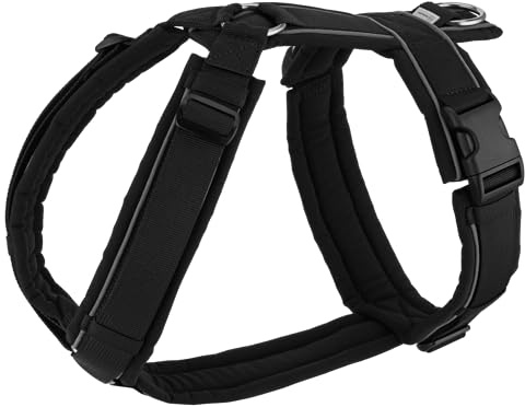 Sprenger Y-Geschirr 2.0 Hundegeschirr, Größe M – reflektierend, Softshell-gepolstert, stufenlos verstellbar, Schwarz