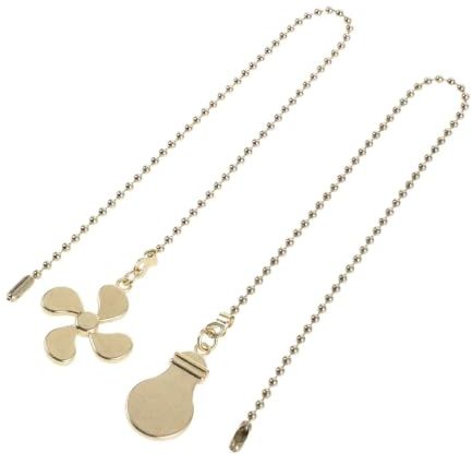 AMUSLESUR 2 St Dekorativa Guldfärgade Takfläkt Lampkedjor med Fläktblad och Glödlampa Användarvänliga för Vardagsrum Sovrum och Kök Slitstarka Snabbinfästningar för Enkel Installation och