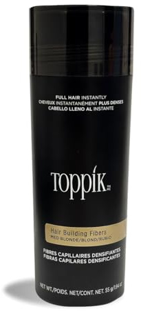 Toppik Mittelblond Streuhaar für volleres Haar in Sekunden, Haarpuder für einen authentischen Look, Schütthaar bei Haarausfall für Männer und Frauen, 55g