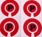Crown Green Lawn Indoor Bowls Adhesive Lettered Coloured Marker Labels Set of 4 (Red, P)