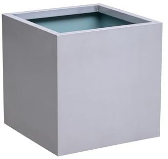 Primrose Zinc Galvanised Silver Cube Planter Pot 50cm (19.7in)