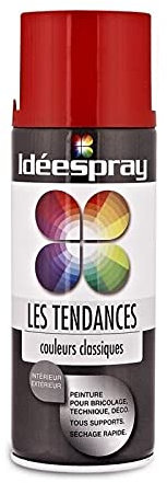 SINTO - Bombe Peinture Idéespray Les Tendances - Rouge Feu Brillant - Aérosol 400 ML
