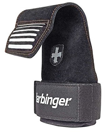 Harbinger Lifting Grips Hebegurt für Handgelenkschutz, Gewichtheben, Krafttraining, Schwarz