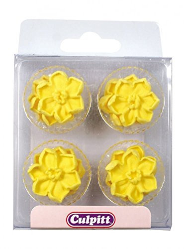 Daffodil Flower Sugar Pipings - Edible Decorationss for cupcakes and cakes - St Davids Day