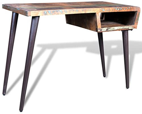 vidaXL Teak Massivholz Schreibtisch Antik Bürotisch Wandtisch Konsolentisch