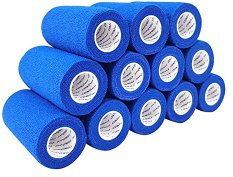 COMOmed selbstklebender verband elastische binde handgelenk bandage pflaster rolle Dog Bandagen Tierische Bandagen Blau 10 cm X 12 Bände
