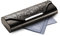 FEFI Brillenetui Hardcase - Edles Design in Relief-Leder-Optik mit Chrom-Applikation, robust und langlebig, inkl. hochwertigem Mikrofasertuch (schwarz)