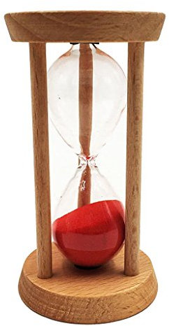 B Blesiya Sablier de 10 Minutes,Cadre en Bois Décoration de Maison Bureau - Rouge