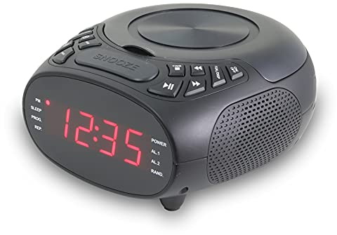 GPX CD Clock Radio with CD Player, FM Radio & Dual Alarm