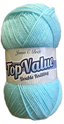 James Brett Top Value DK Double Knitting Wool 100% Acrylic Yarn 1 x 100g Ball (Aqua Blue - 8460)