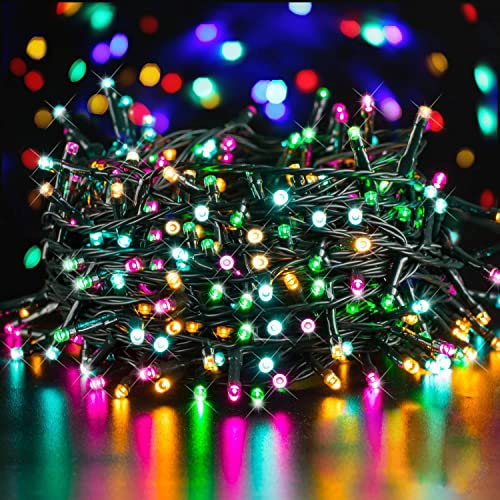 Luces Arbol Navidad Colores 200LEDs 20M, GlobaLink Luces Navidad Exterior Impermeable IP44, Guirnaldas Luces Exterior Interior 8 Modos Luz, Función de Memoria Decoracion Navidad Patio,Jardín,Sala,Boda