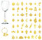 50 pièces Charmes de Verre à Vin, Étiquettes de Marqueurs de Boisson de Gobelet avec Boucle Conception pour Cocktail Champagne Faveurs de Soirée Dégustation Fournitures de Décoration Cadeaux