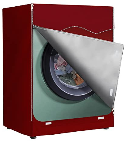 AlaSou Waschmaschinen-Abdeckung und Abdeckung für Waschmaschine, wasserdicht, für 4 Seitenabdeckungen, Abdeckungen für Waschmaschine und Waschmaschine, große Größe (60 x 53 x 85 cm, Rot)