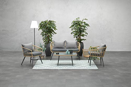 Garden Impressions Aluminium Polyrattan-Lounge Franklin, Open Wicker, inklusive wasserabweisender Kissen