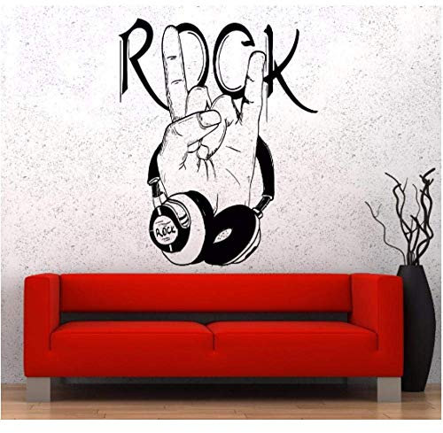 Muurstickers Populaire Muur Vinyl Muziek Hoofdtelefoons Rock Logo Poster Home Art Design Dekor 42 X 52 M