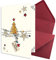 200x kleines Weihnachtskarten-Set DIN A7 in Weiß mit Weihnachtsbaum und Sternen - Faltkarten mit Umschlägen DIN C7 Dunkelrot (Rot) mit Nassklebung - Weihnachtsgrüße für Firmen und Privat