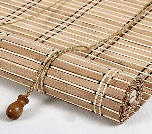LLPEIJIE026 Tende a Rullo in bambù Naturale,Tende Romane Rustiche,Tende da Finestra,Persiane in Legno,Tende in Bamboo Tessute a Mano,per Balcone/Giardino/Uso Esterno (60x120cm/24x47in)