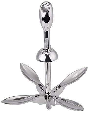 FHCGZSST Edelstahl Boot Folding Grapnel Anker Faltanker,Verankerung Kit Ankerset,Anschlussteile for Bootsanker, Klappanker, Schirmanker Angelboote, Schlauchboote, Kanadier Und Kajaks