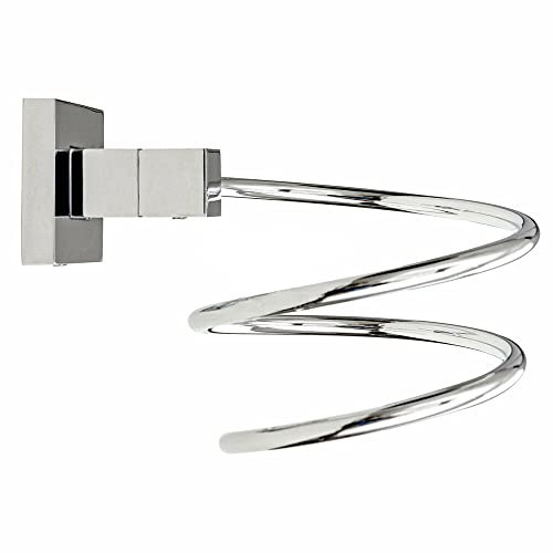 vet italy Vetrineinrete® Porta phon da Bagno in Acciaio Fissaggio a Muro Supporto a Parete per asciugacapelli Adesivo