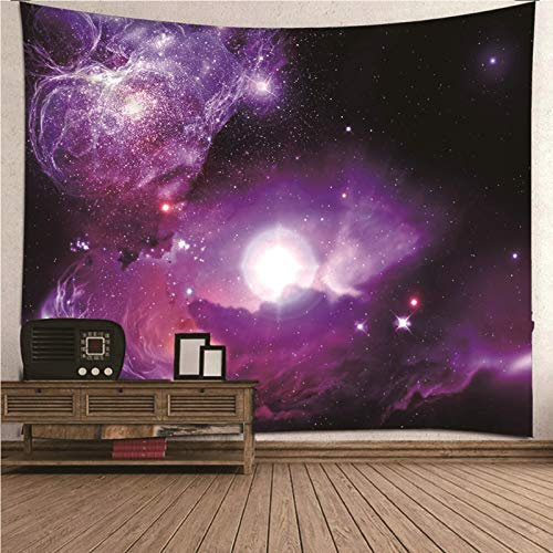 Banemi Korridor Teppich, Wandteppich 3D Druck Violett Starry Universe Clound Polyester Wandbehang Wanddeko für Wohnheim 150x150CM