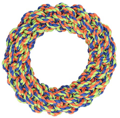 Qcwwy Pet Chew Rope Ring, Dog Corn Ring Rope with Soft Material for Aggressive Chewers, Dog Supplies for Cleaning Teeth and Puppy Collar Suitable Size for Small Medium Breeds Ideal for Training