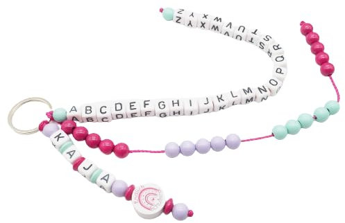 Rechenkette mit Namen ABC Mädchen REGENBOGEN ENDLICH Schulkind pink Geschenk Einschulung Schlüsselanhänger personalisiert Anhänger Ranzen Schultüte