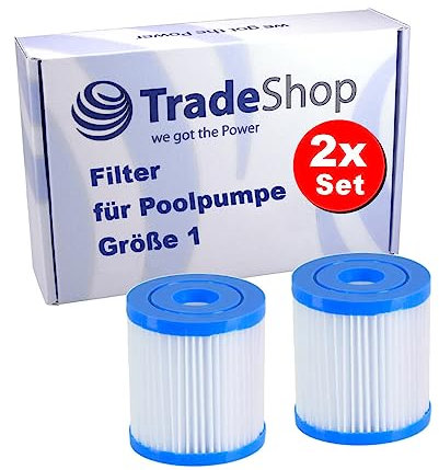 Trade-Shop 2 filtri di ricambio per piscina/filtro compatibile con Bestway Flowclear 58381 58145 (1249 l/h) sostituisce 58093/taglia 1 (I)