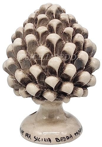 sicilia bedda - Pigna Siciliana - Modello Monocolore in Ceramica di Caltagirone - Prodotto Firmato (BIANCO FUME', Altezza 17x10)