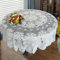 USTIDE Tischdecke, rund, Baumwolle, Häkelspitze, Blumenmuster, romantisch, für Esszimmer, Sofa, Couchtisch, Teetisch, Weiß, 120 cm