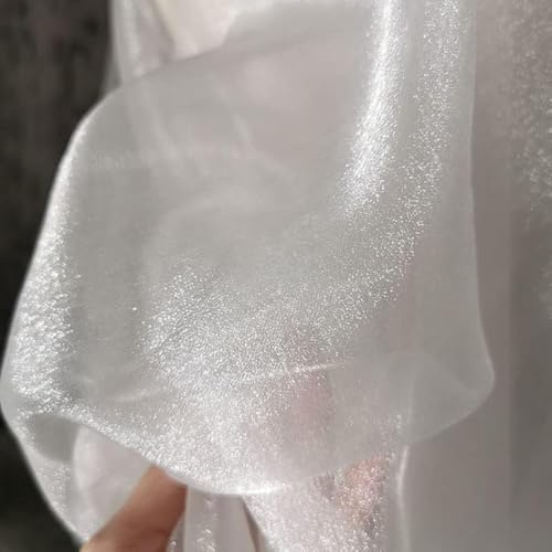 The Fabric Guys Weißer Kristall-Organza-Stoff, 150 cm breit, perfekt für Anlässe, Brautkleid, Hochzeit, Basteln, Dekorationsprojekte (3 m)