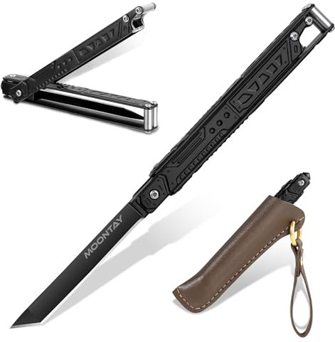 Moontay Slim Zweihandmesser Taschenmesser aus 440C Edelstahl Robust Klappmesser Outdoor mit Glasbrecher und Flaschenöffner scharf EDC Messer Camping Wandern Geschenk für Männer