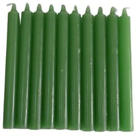 Confezione da 10 candele colorate antigoccia, disponibili in viola, verde, blu, rosa, arancione, bianco e rosso (verde)