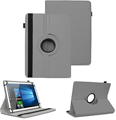 NAUC Tablet Hülle kompatibel mit Emporia Tab 1 Tasche Schutzhülle Cover 360° Drehbar Schutz Case Ständer, Farben:Grau