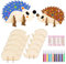 46 Stück Bastelset, Kindergeburtstag Basteln, 3D Igel Basteln Mädchen, Igel Bastelset Kinder, 3D Puzzle Holz Zum Bemalen, Kreative Kinderspielzeug Bemalen Handwerk für Kinder Mädchen Jungen