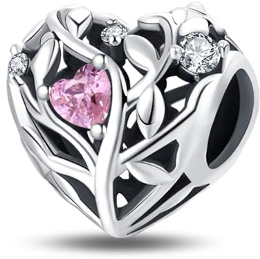 LONGLUCK Colgante de Plata de Ley 925 Compatible con Snake Chain Bracelet Necklace Encantos del Día de la Madre