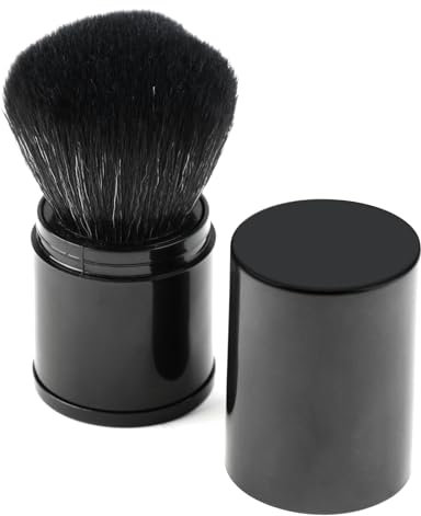 Soft Powder Makeup Brush for Face,Mushroom Shaped Blusher Brush for Cheeks retractable Brush for All Face Makeup & Foundation Mineral Make up Foundation or Nail Arts Dust Clean (Black)