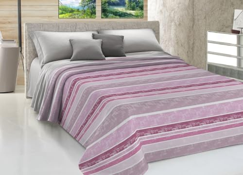 BIANCHERIAWEB Copriletto Piquet Primavera Estate 100% Cotone Sofia Disegno Rodrigo 1 Piazza e Mezza Rosa