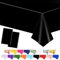 POPOYU 2Pcs Large Black Table Cloth Black Tablecovers,137 * 274cm Plastic Waterproof Table&Covers Party Table Decoration for Halloween,Birthday,Graduation,Wedding Party Supplies