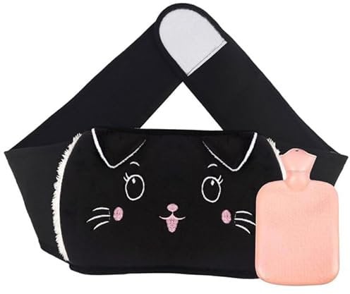 KBIBCK Wärmflaschengürtel, Wärmflasche aus Gummi mit weichem Taillen-Bezug, Wärmflaschen Gürtel Zum Warmhalten Von Nacken, für Bauch, Hände, Schulter, Rücken und Beine