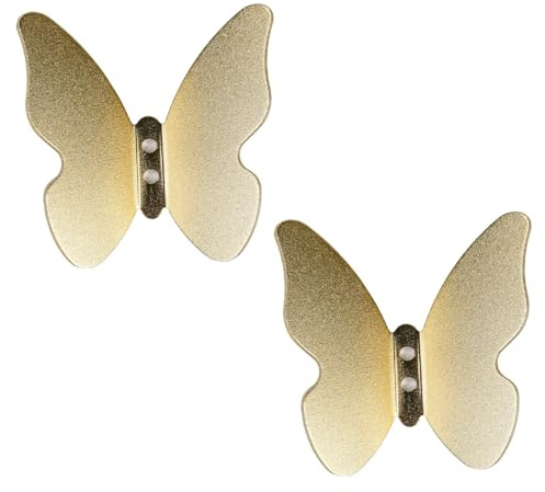 Sarini Ganci da Parete a Farfalla da 2 Pezzi, Ganci Appendiabiti verniciati Satinati, Ganci per Asciugamani in Acciaio Inossidabile per Camera da Letto, Armadio, Bagno e organizzazione dell'ufficio