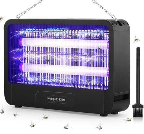 Lámpara Antimosquitos, 3500V 20W Mata Mosquitos Electrico, Lampara Mosquitos Silenciosa, Resistente al Agua IPX4, para Interior, Exterior, Cocina, Dormitorio, Jardín, Patio(100m²)