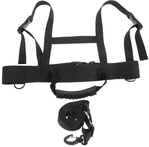 Mipcase Kids Ski Training Harness with Shock Absorbing Leashes Nylon Black