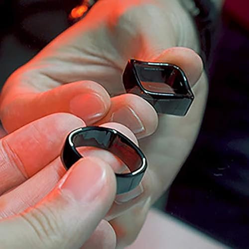 Ambi Ring Magic Tricks Kreis oder Quadrat Magier Zubehör Nahaufnahme Straße Optische Täuschungen Gimmicks Requisiten (schwarz)